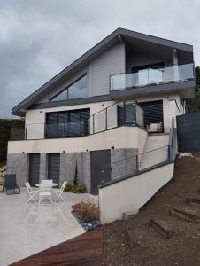 Garde corps extérieur acier laqué / verre