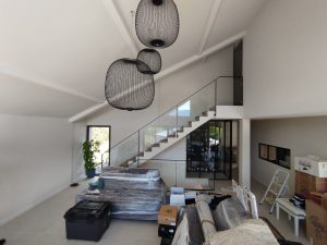 Garde corps en acier laqué / verre