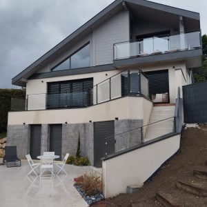 Garde corps extérieur acier laqué / verre Garde corps extérieur acier laqué / verre